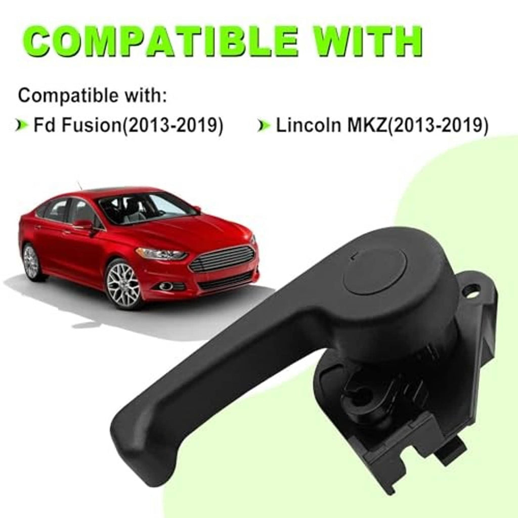 Black hood release handle with pivot switch housing and mounting bracket, replacement part