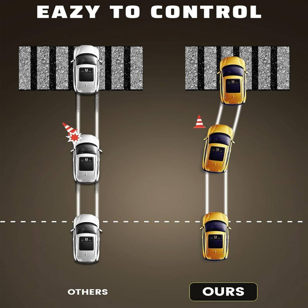 Traffic lane control diagram with multiple cars and road markings.