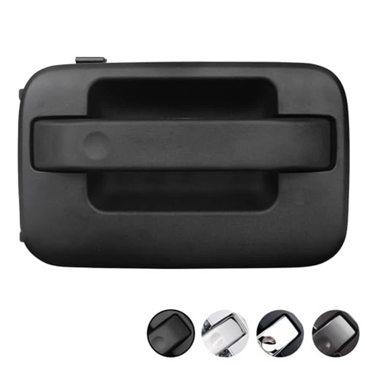 Black outside door handle cover with rectangular recess, right-side front/rear fitment