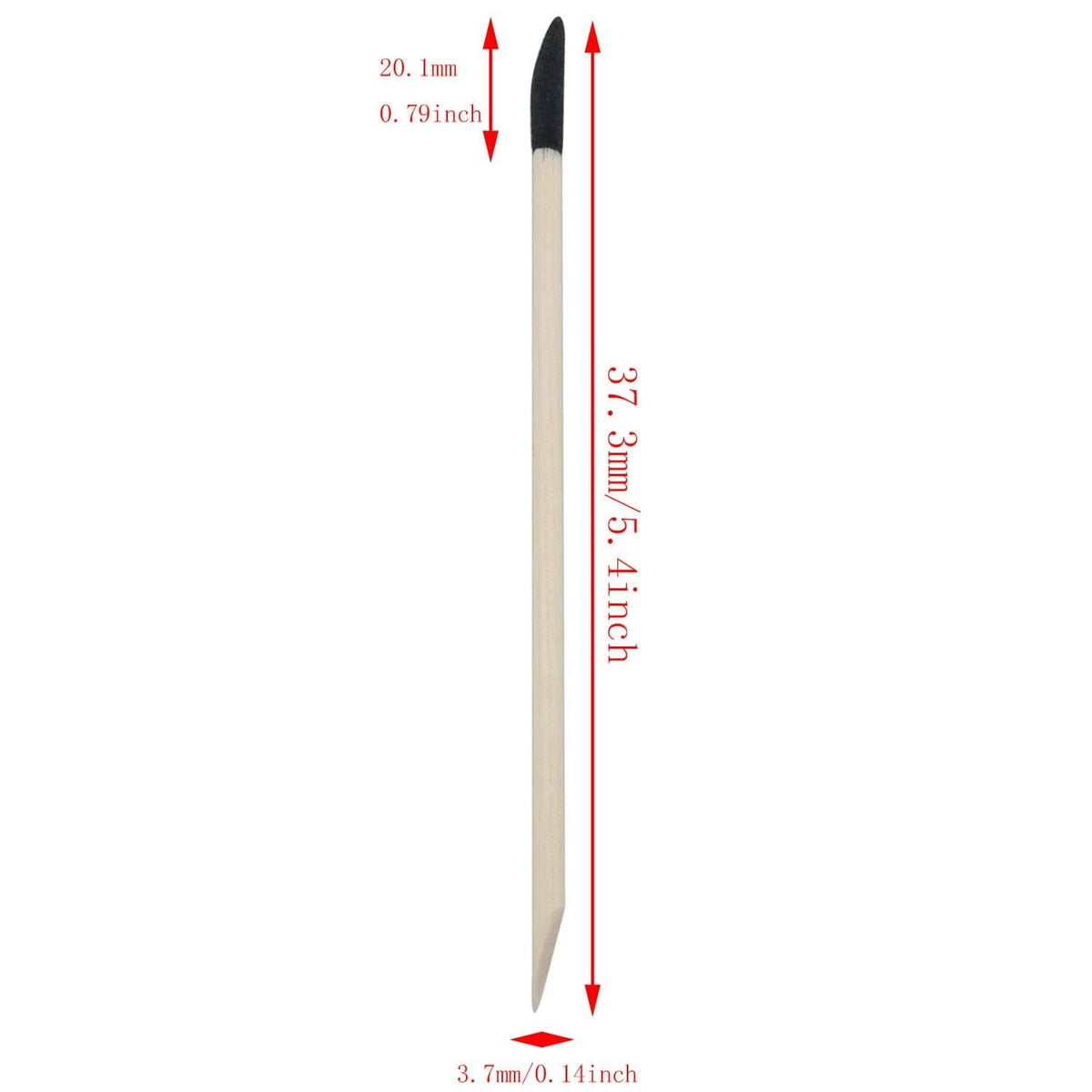 Sanding stick, 37.3mm long, black abrasive tips on both sides, slanted
