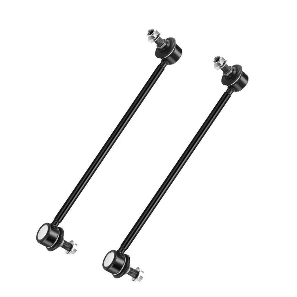 Two tie rod assemblies with rubber boots and ball ends, black rods