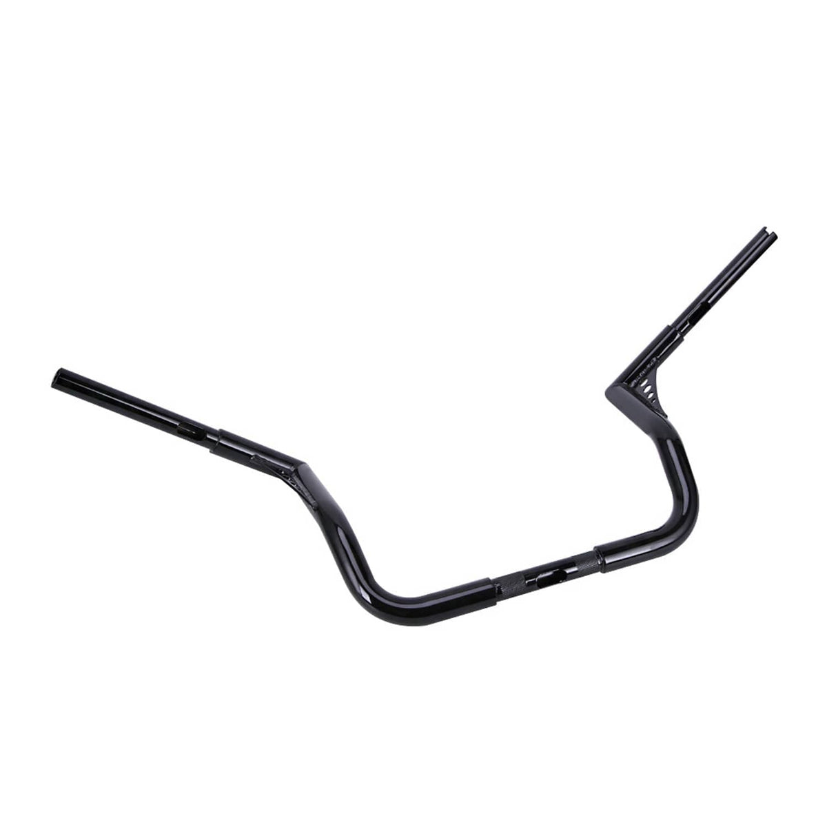 Black meathook-style handlebar with curved rise and extended bar ends