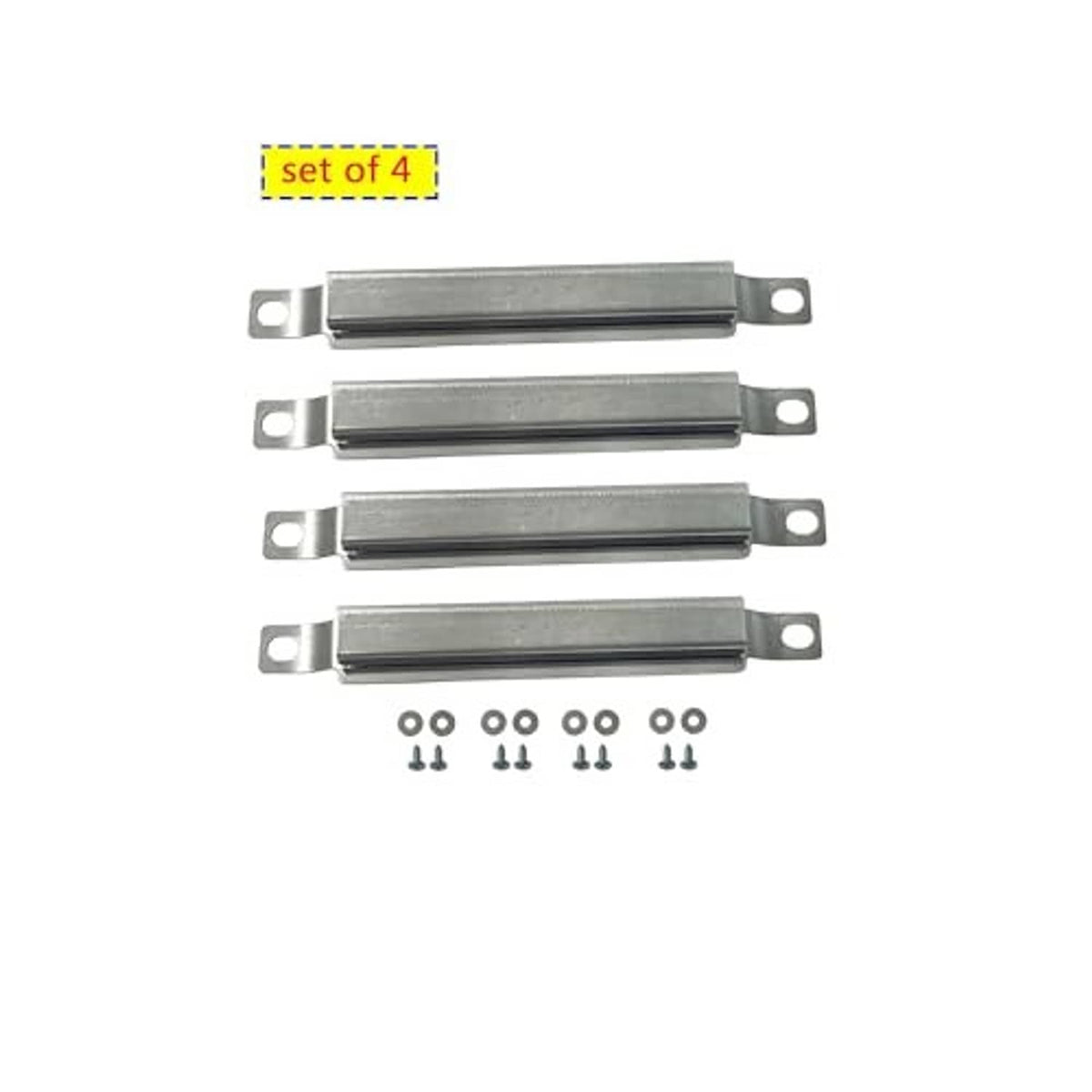Gray grill heat plate set of 4 with mounting brackets and hardware screws