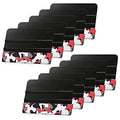 Set of black vinyl squeegee applicators with red, white, and gray camo sponge pads