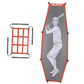 Red baseball strike zone batter training dummy net with batting target window
