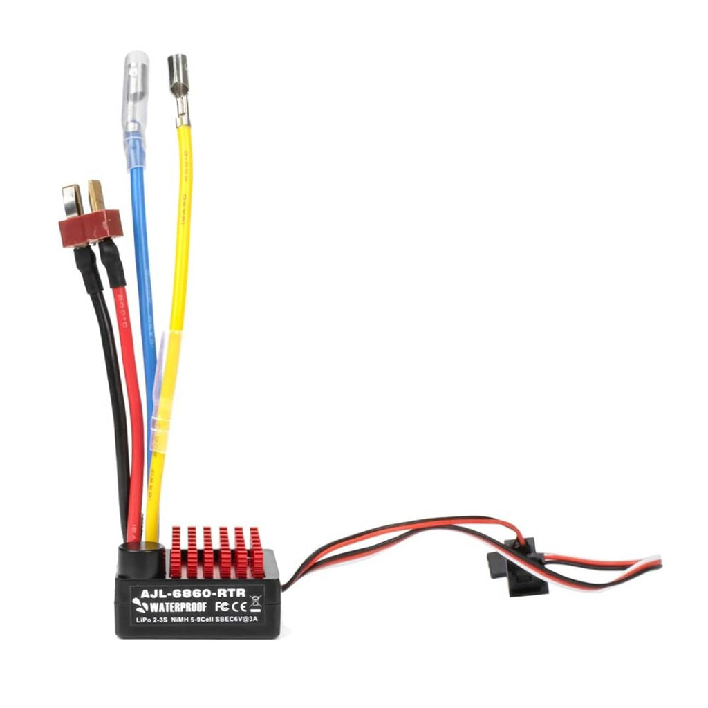 Waterproof 60A brushed RC ESC speed controller with multi-wire lead and battery connector