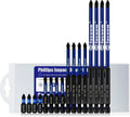 16-pack Phillips impact driver bits with blue shafts and black magnetic tips