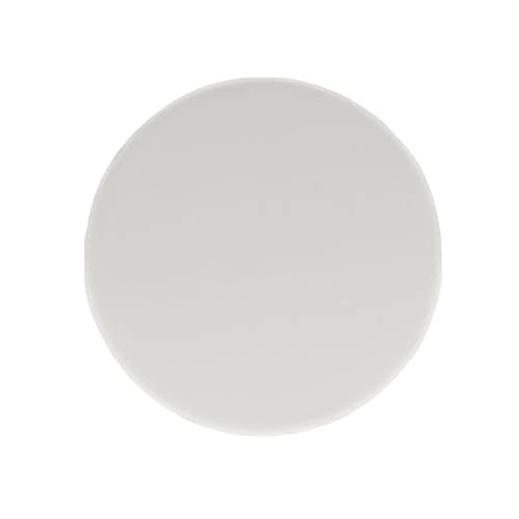White PVC pipe end cap plug, circular flat top for closing pipe ends
