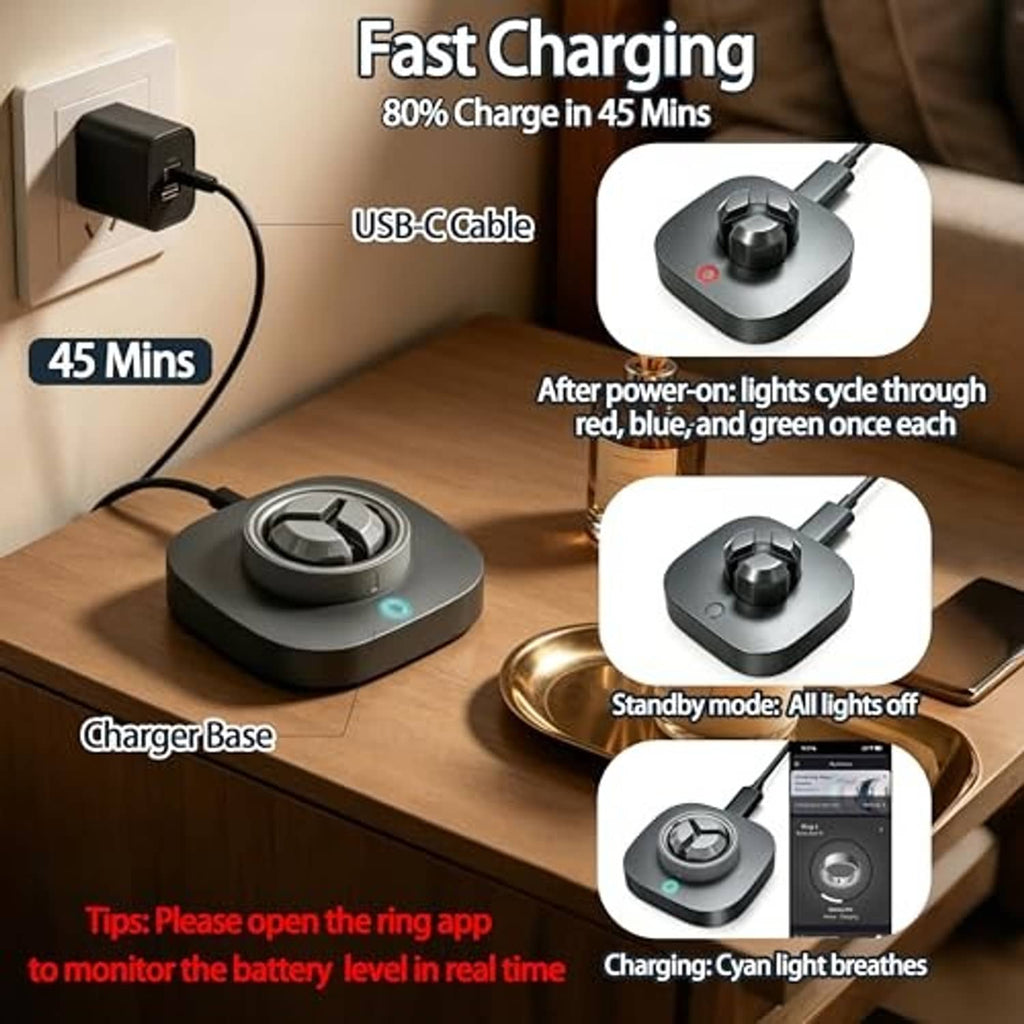 Ring charger base kit with USB-C cable and wall power adapter