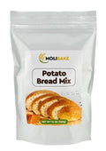 Molibake potato bread mix pouch, white bag with Potato Bread Mix label