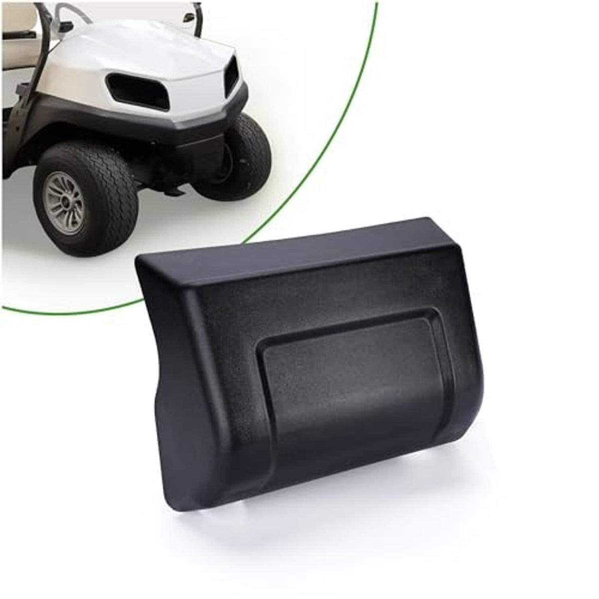 Front bumper rubber insert for golf cart, dark gray/black with raised center panel