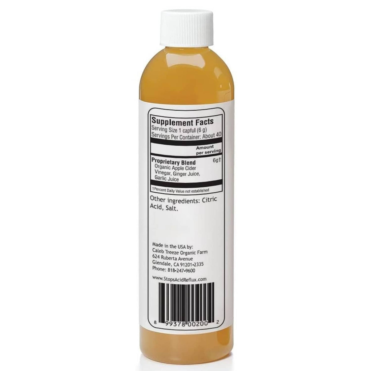 Old Amish Muscle Tonic supplement bottle back label with supplement facts