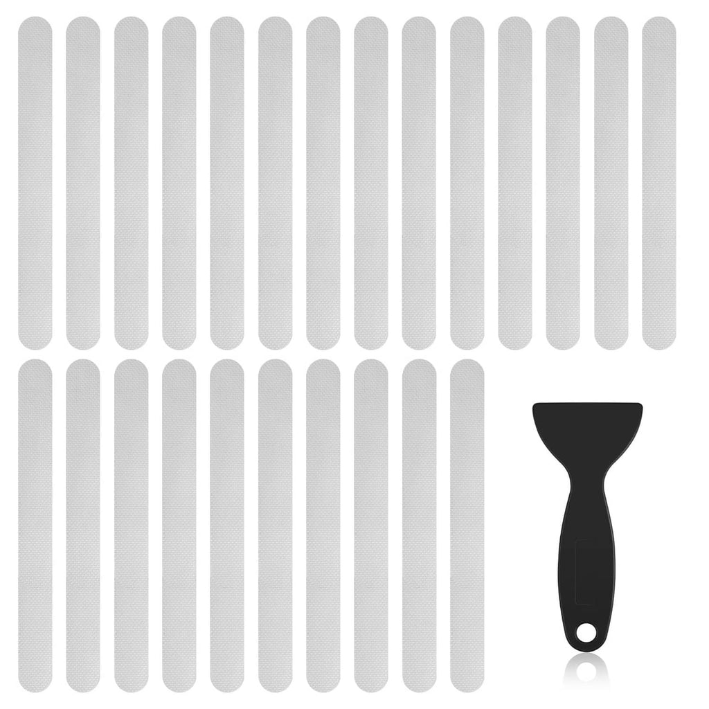 Transparent anti-slip tub shower strips, textured surface pieces