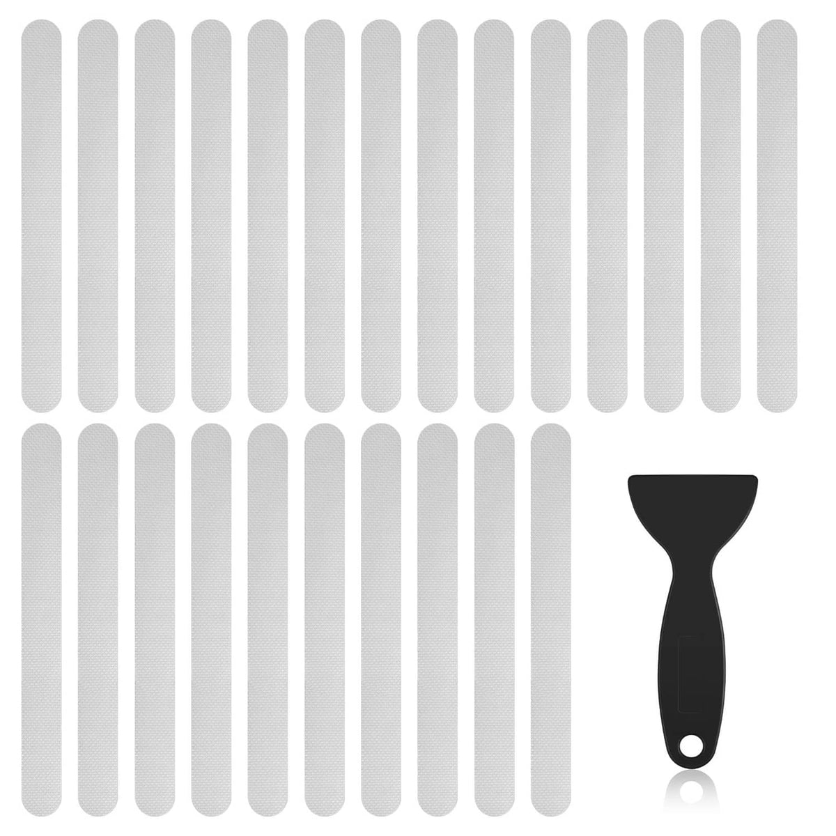Transparent anti-slip tub shower strips, textured surface pieces