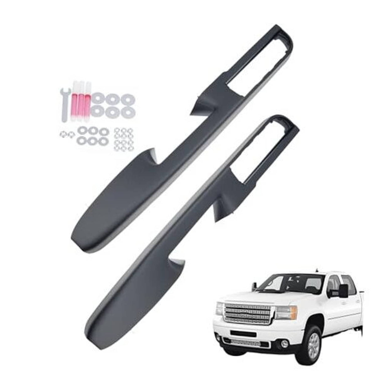 Black front door armrest replacement pieces with mounting hardware kit