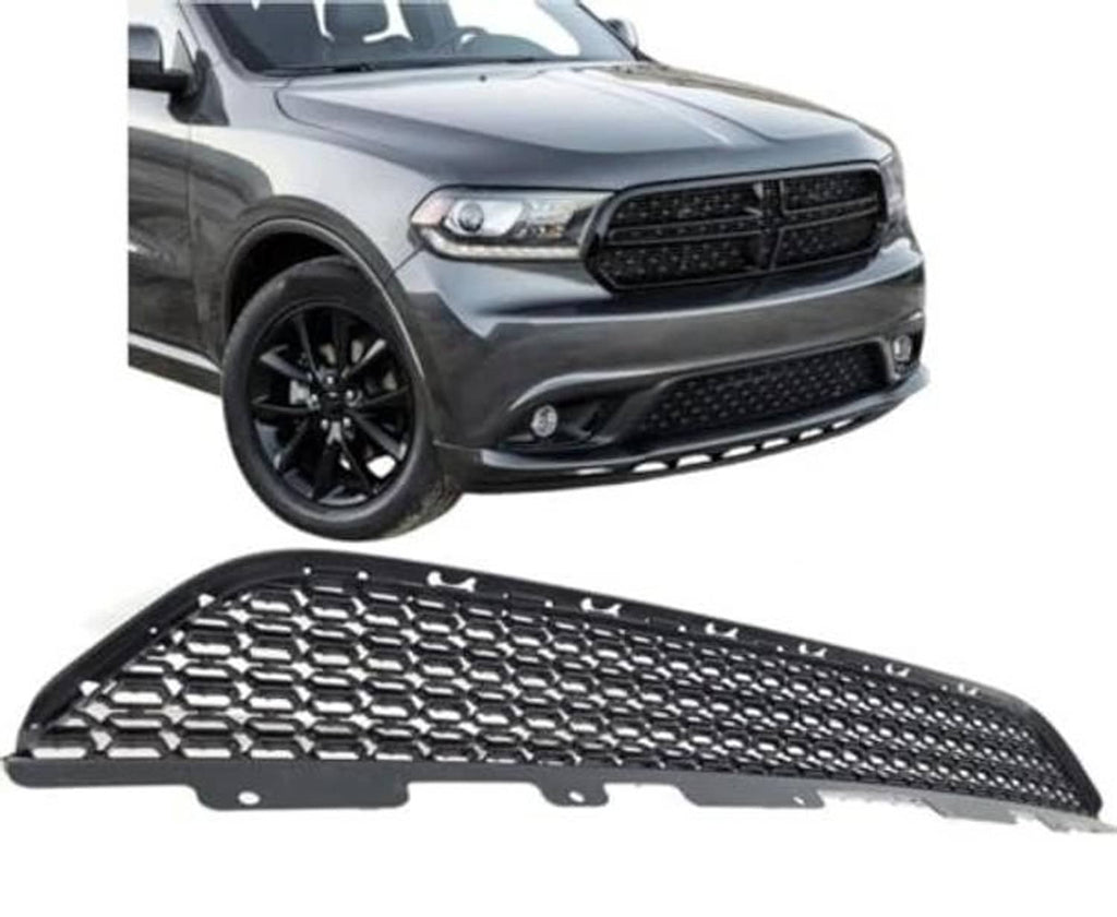 Black mesh front lower grille insert with hex pattern and mounting tabs