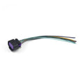 8-wire electronic throttle body connector pigtail with black housing and purple plug