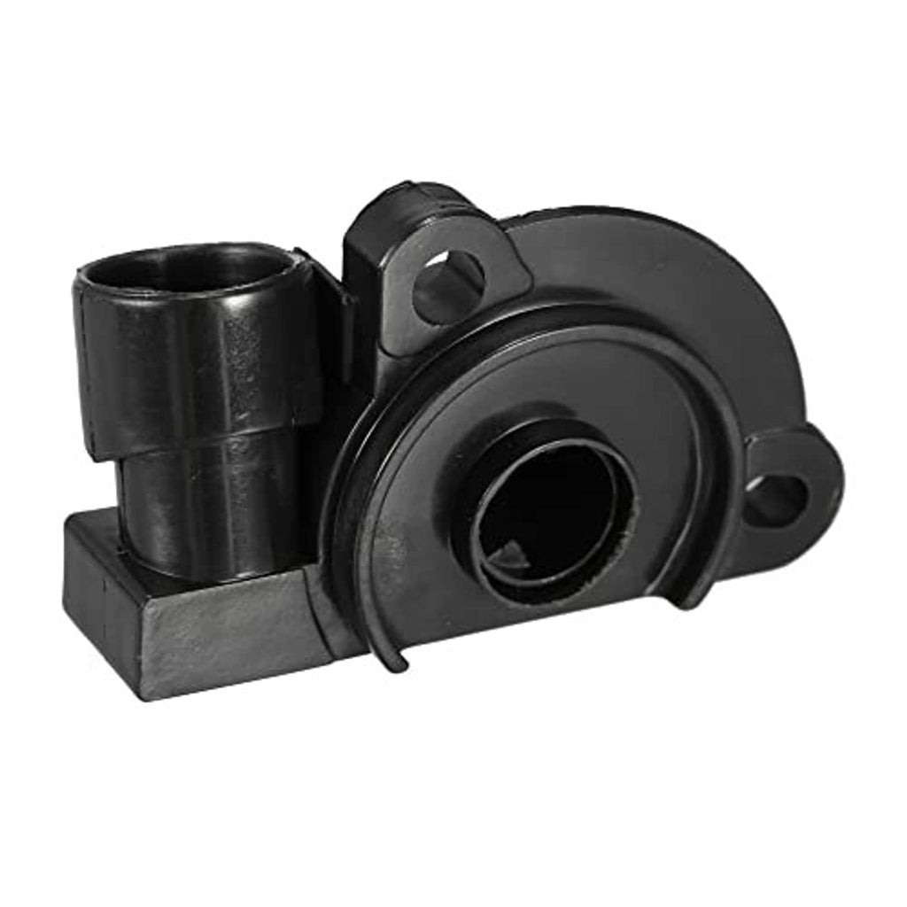 Throttle position sensor TPS front view with circular port and black mounting bracket