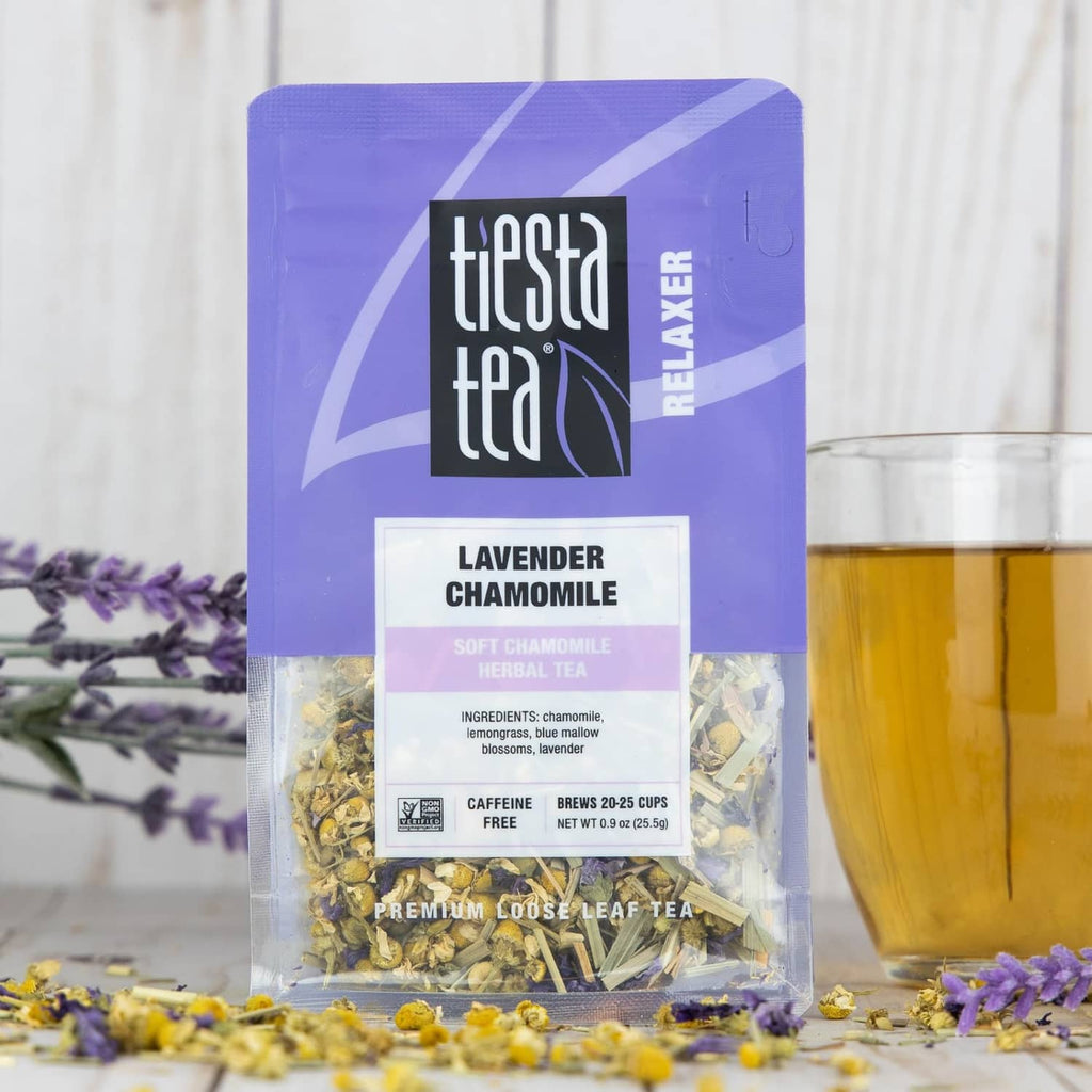Tiesta tea Relaxer lavender chamomile loose leaf herbal tea bag with transparent window