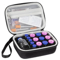 Black zippered peptide/insulin vial storage case with open mesh lid and foam insert
