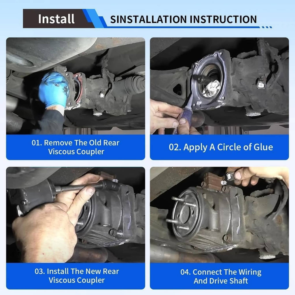 Rear viscous coupling installation view with unit, wiring connector and bolts