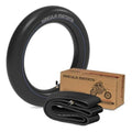 Black dirt bike inner tube with TR4 valve stem, looped tire shape