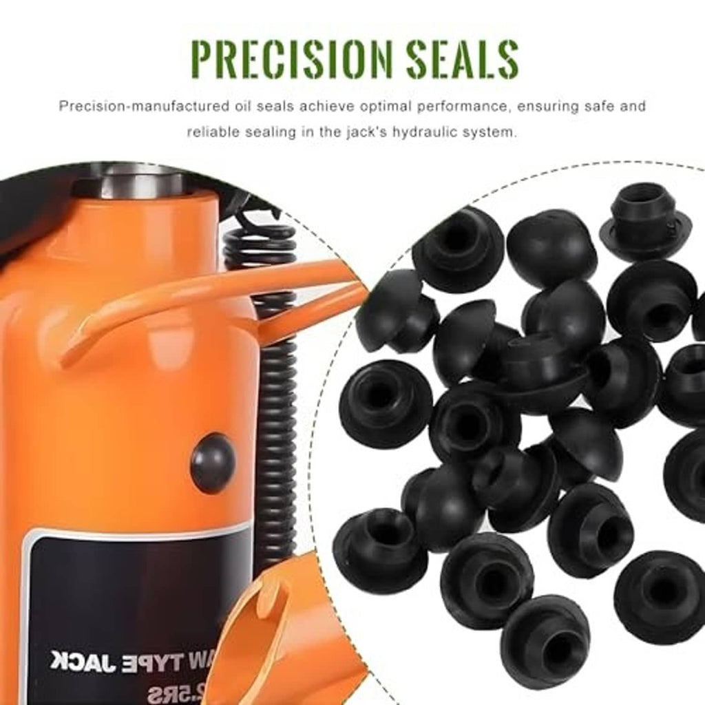 Precision oil seal kit with multiple black rubber seals and O-rings for hydraulic jack
