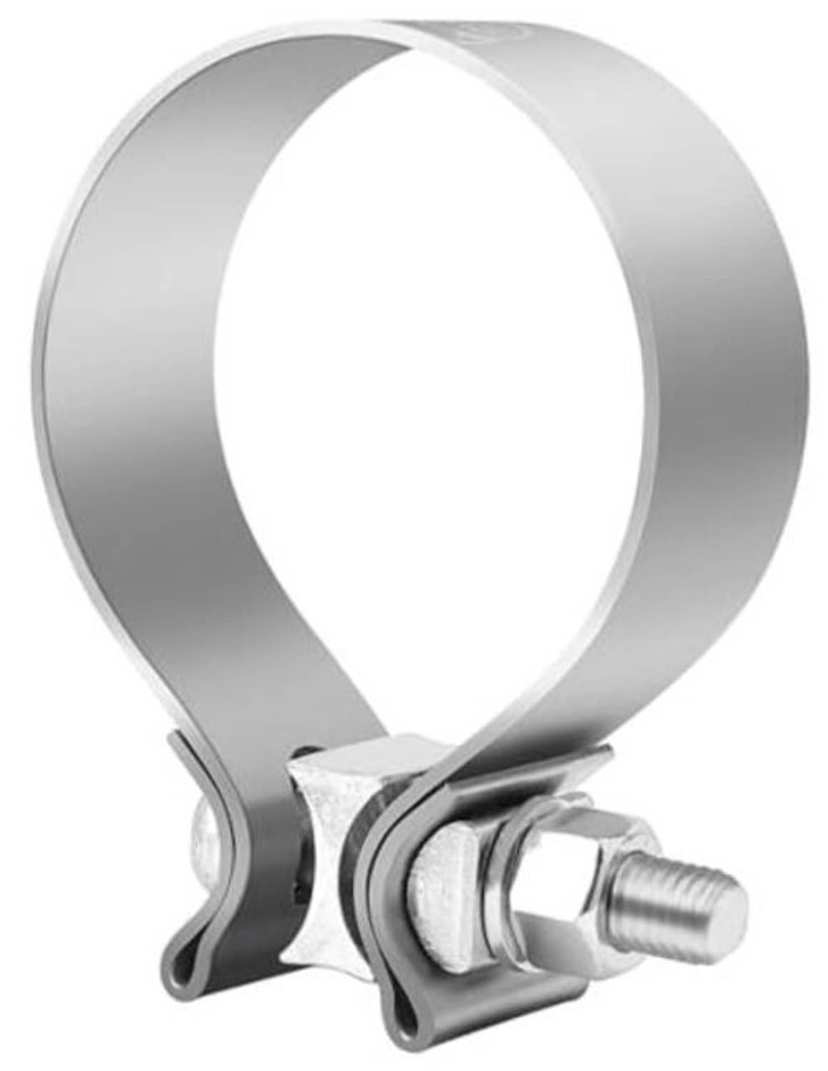 Stainless steel exhaust band clamp with screw tightening bolt, 3-inch size
