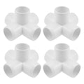 White 3/4 in PVC 4-way pipe fitting cross, 4-pack with push-fit ends