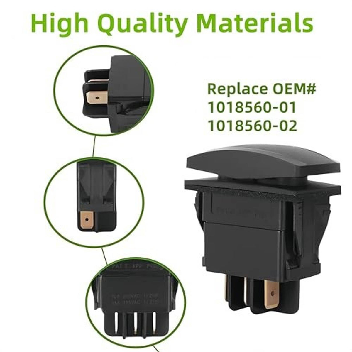 Black forward/reverse switch with multi-pin connector and visible brass terminal