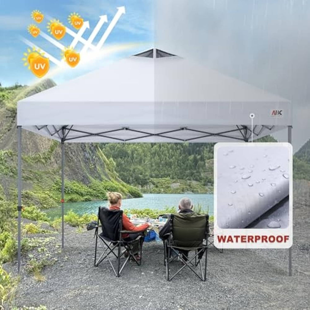 White waterproof pop-up canopy top with sealed fabric for outdoor shelter