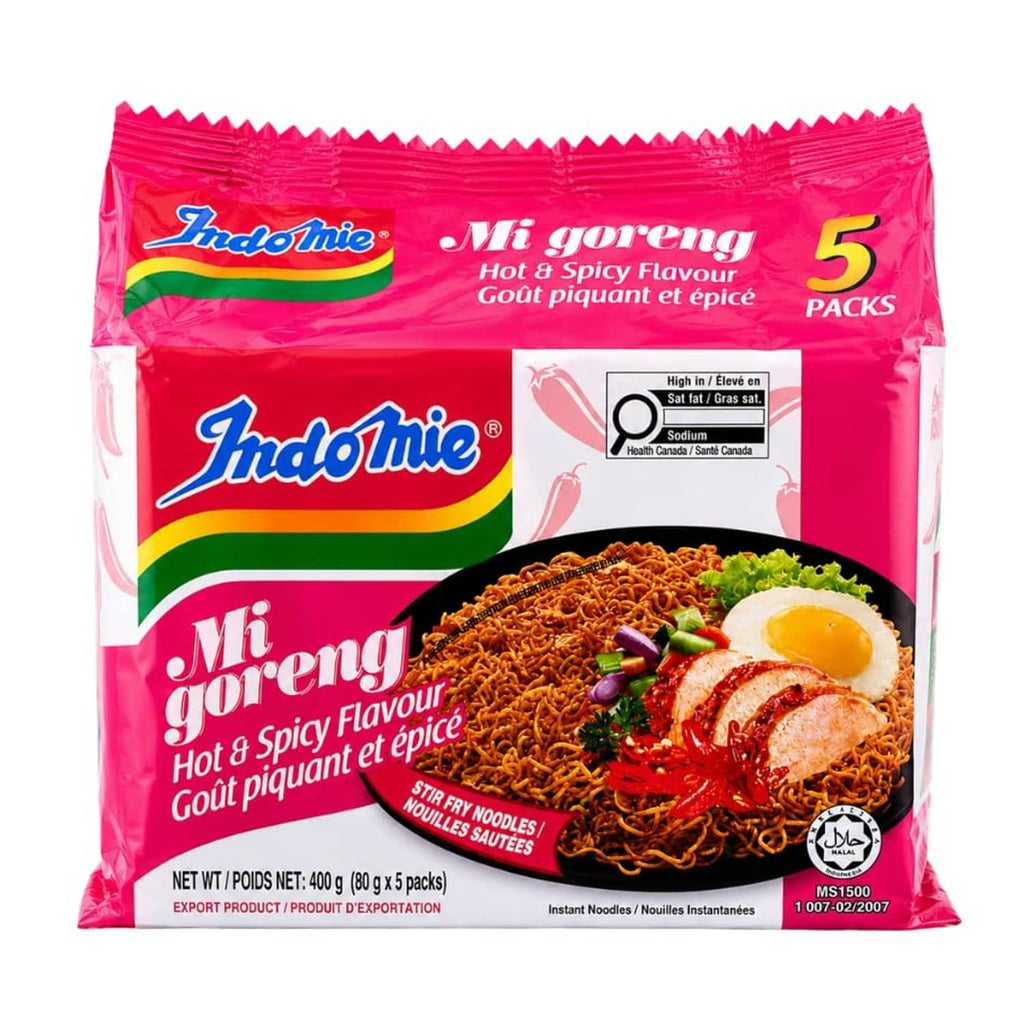 Indomie Mi goreng hot & spicy flavour instant noodles pack, 5 packets