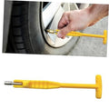 Yellow T-handle valve stem tool with metal shaft tip