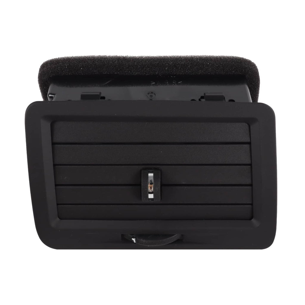 Dashboard A/C vent grille with central vertical adjustment tab, black plastic housing
