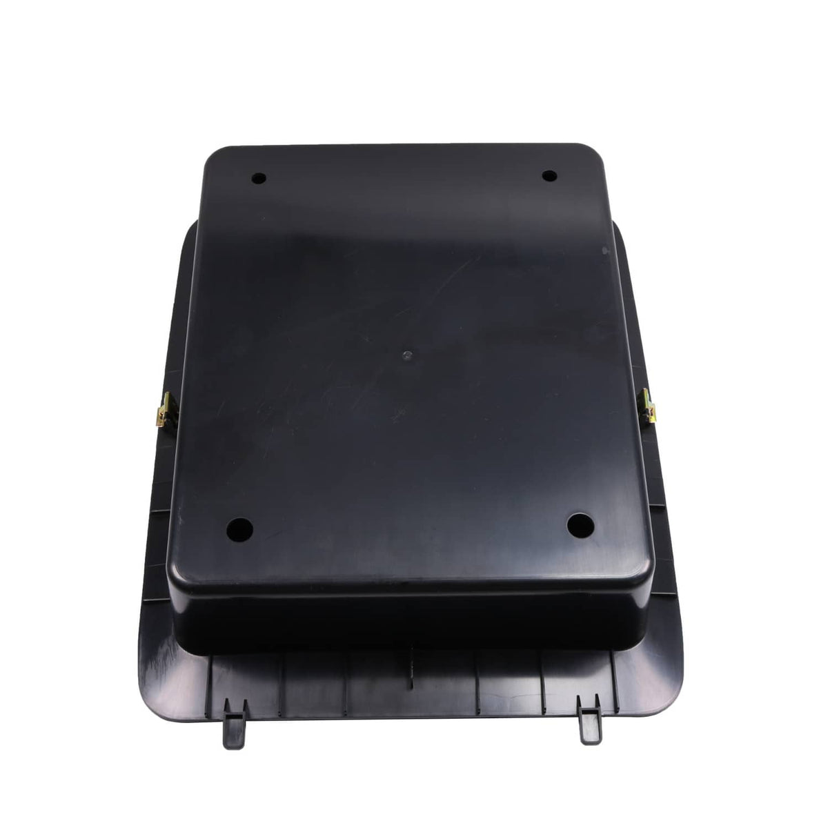 Center console cup holder bezel/tray insert, black plastic with mounting holes