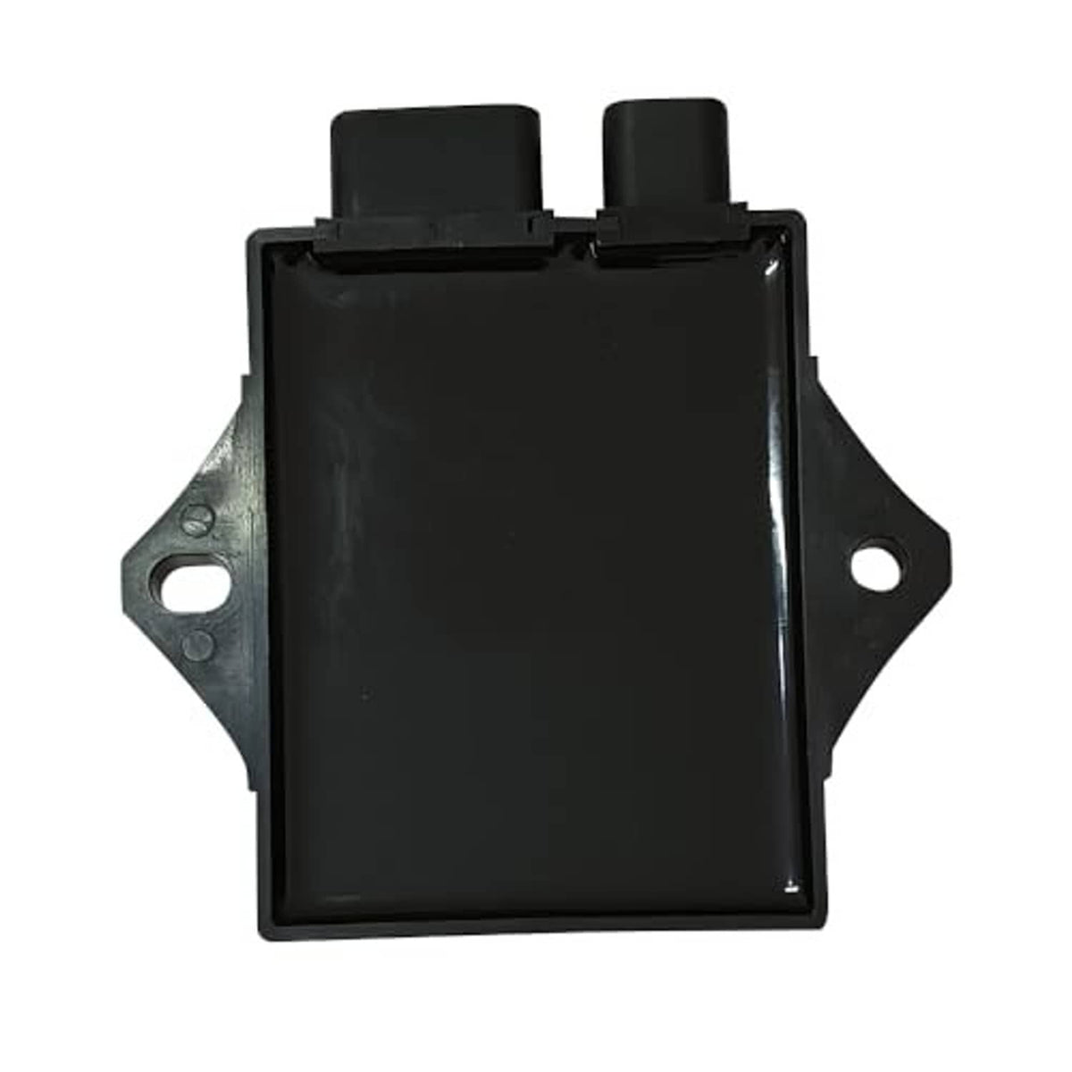 Ignition module CDI box, black rectangular housing with mounting bracket tabs