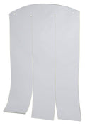 Vinyl dog door flap, white flexible panel with two vertical sections and metal grommets