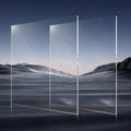 Clear acrylic sheet pair, rectangular panels, 24 x 36 in, 1/4 in thick