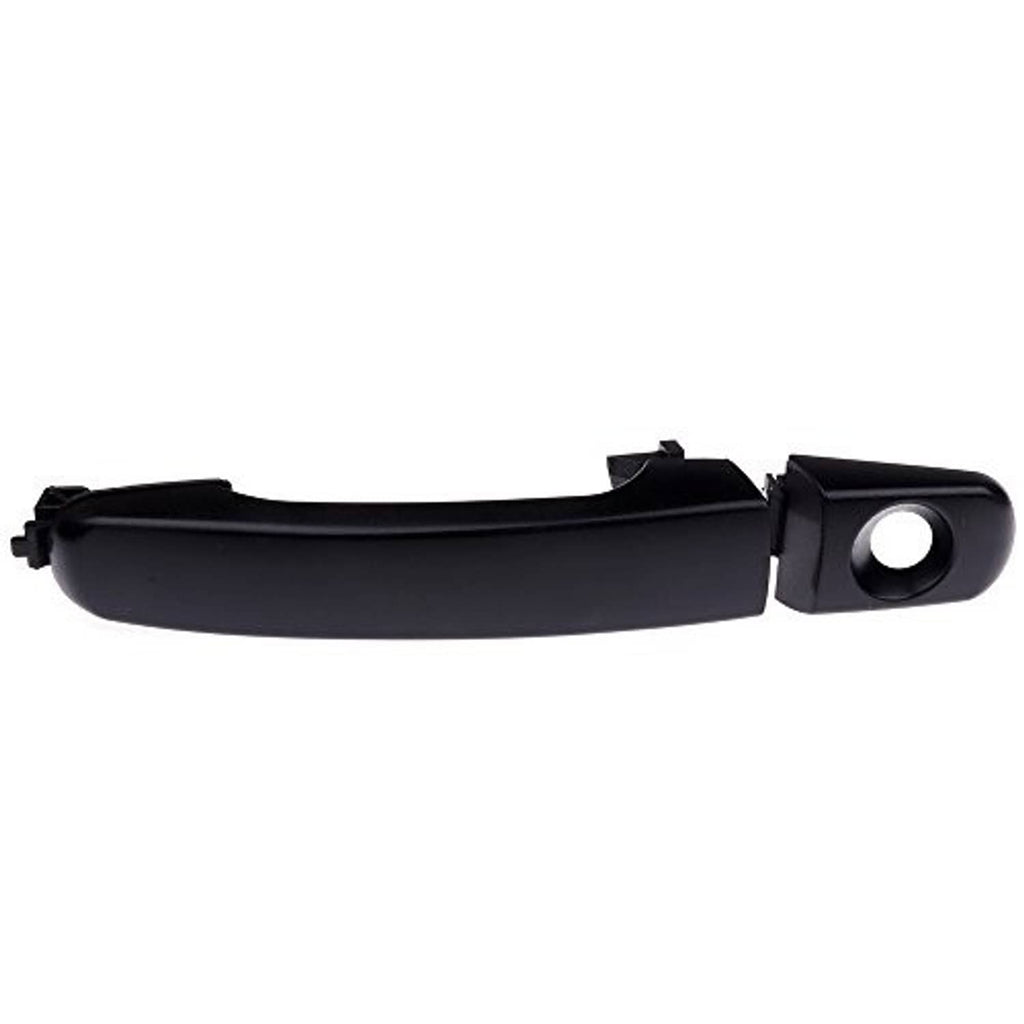 Exterior door handle with round keyhole opening, matte black finish, ABS