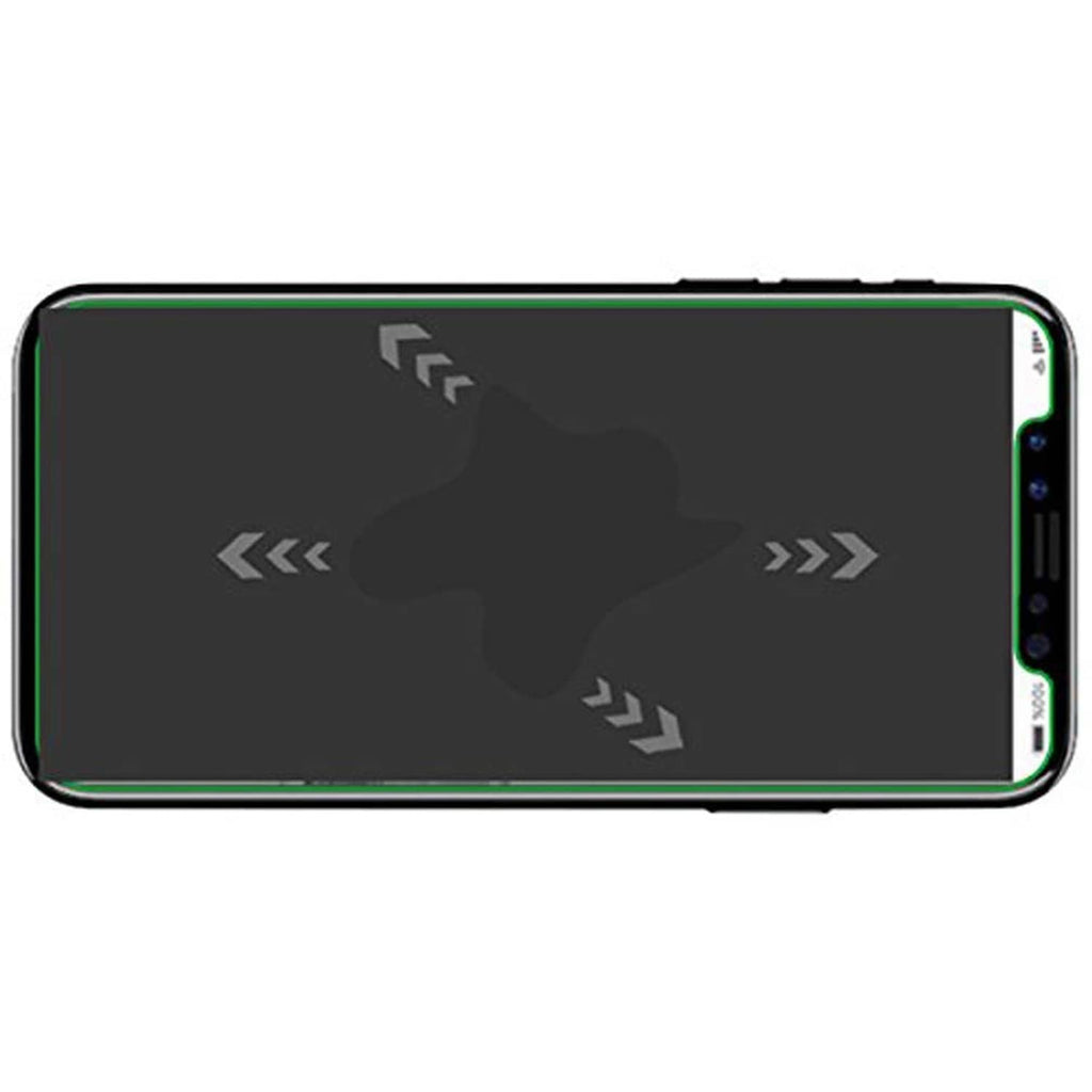 iPhone screen protector glass film covering front screen with arrow test marks