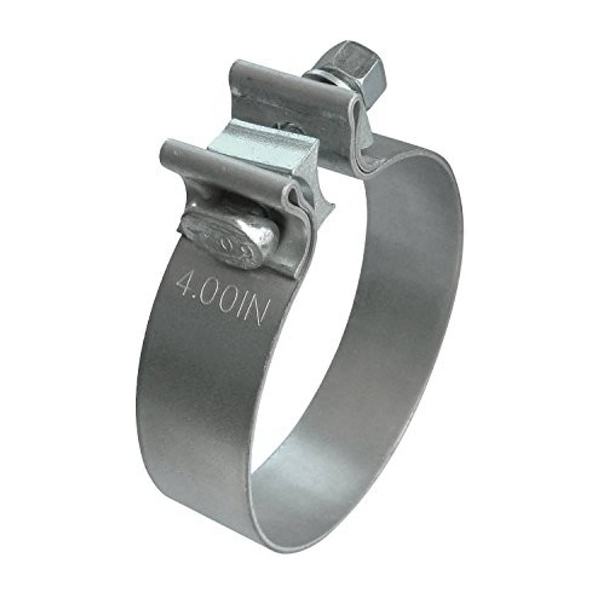 4-inch narrow band exhaust clamp, steel band with bolt and tightening hardware
