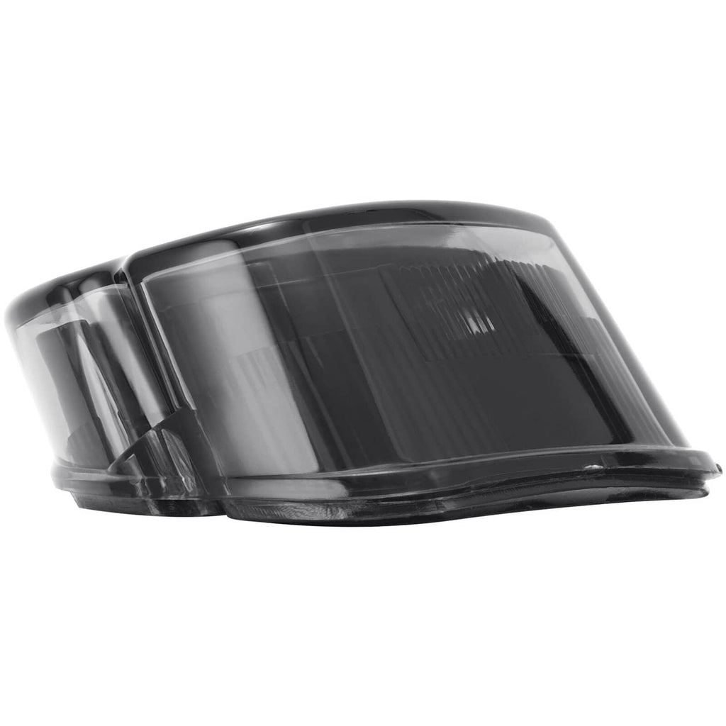 Smoked LED rear tail light with turn signal lens, black housing