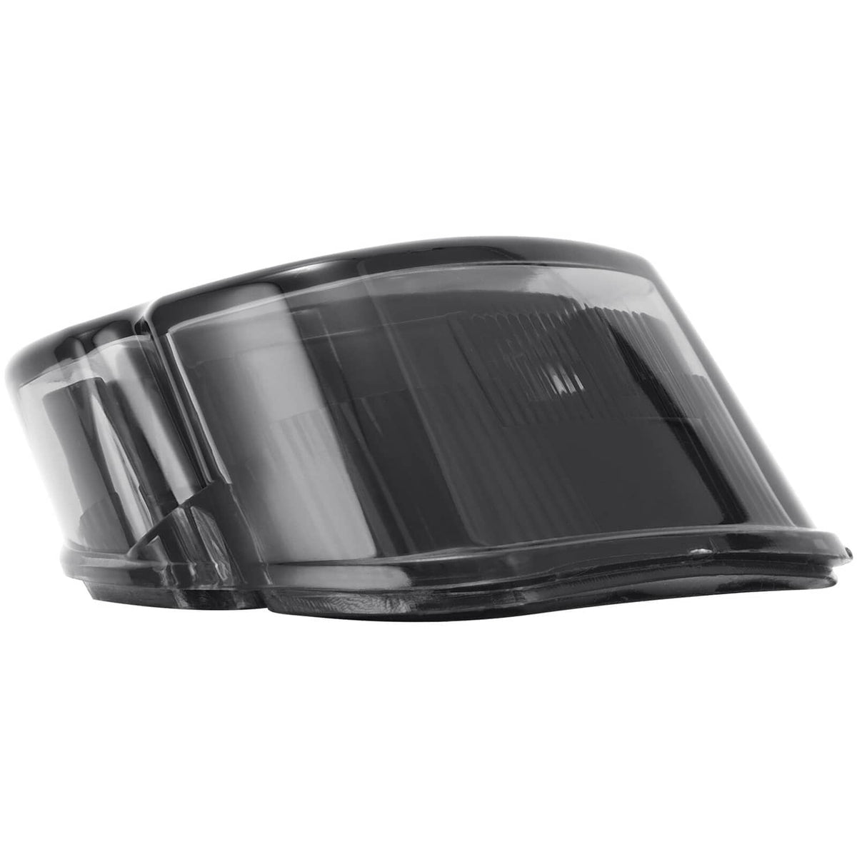 Smoked LED rear tail light with turn signal lens, black housing