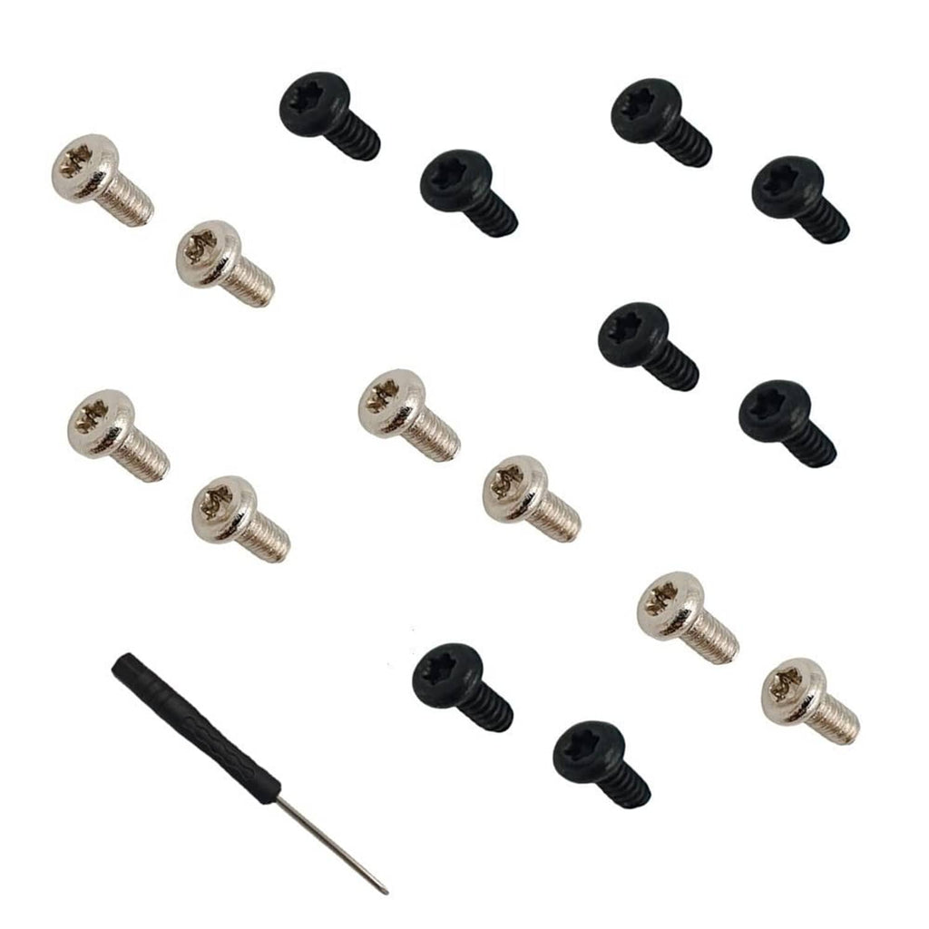 Stainless steel and black headband replacement screws with driver bit