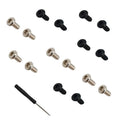 Stainless steel and black headband replacement screws with driver bit