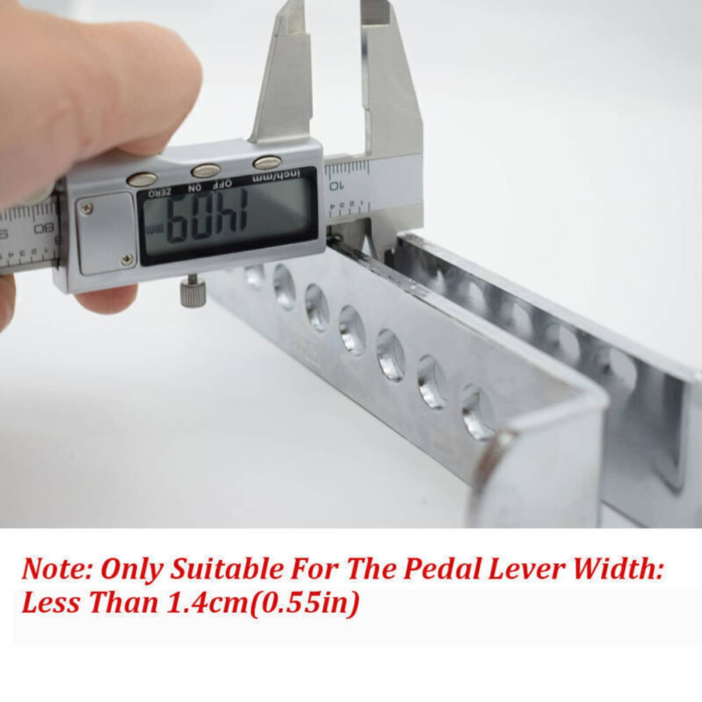 Adjustable steel pedal lock with LCD display indicator and locking rod