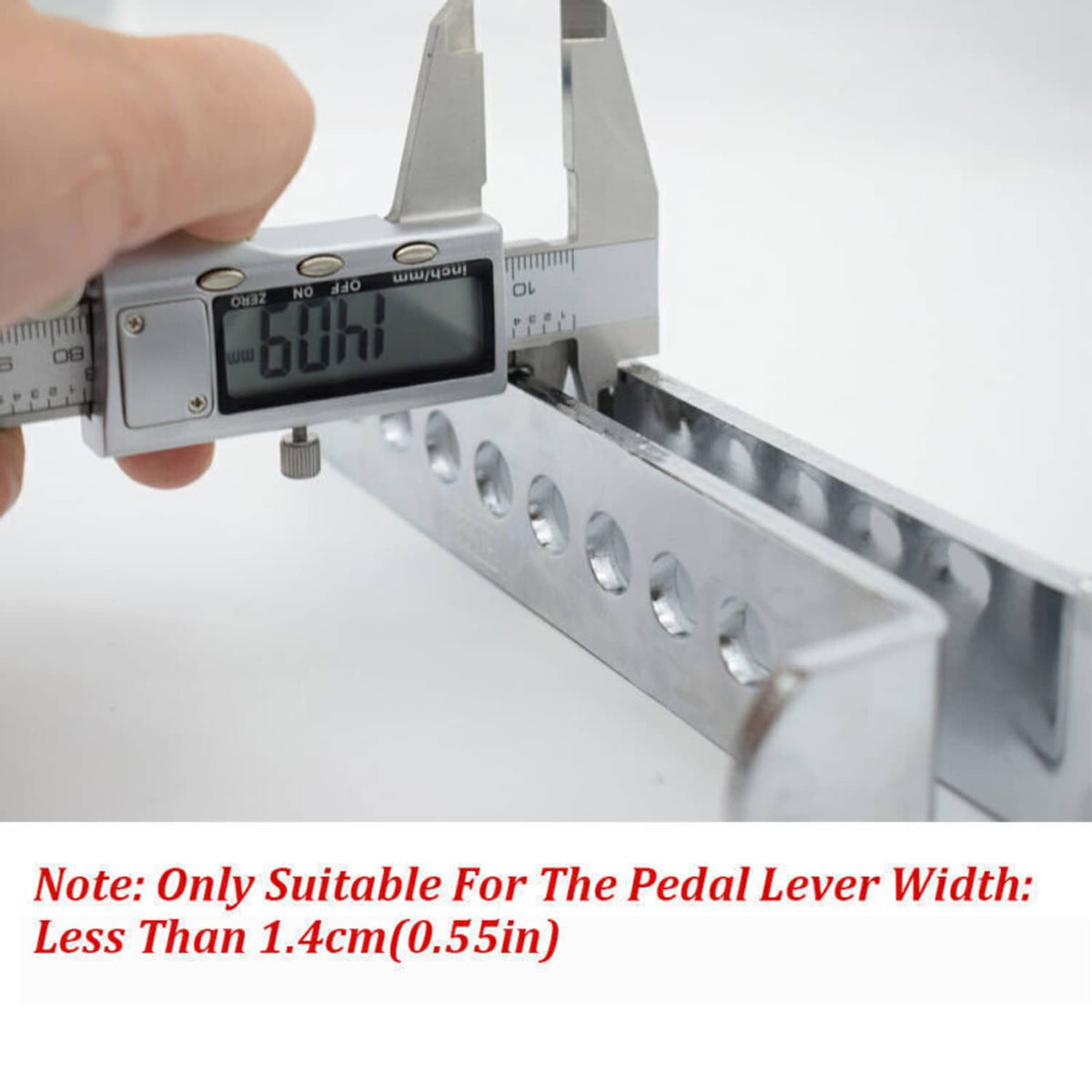 Adjustable steel pedal lock with LCD display indicator and locking rod
