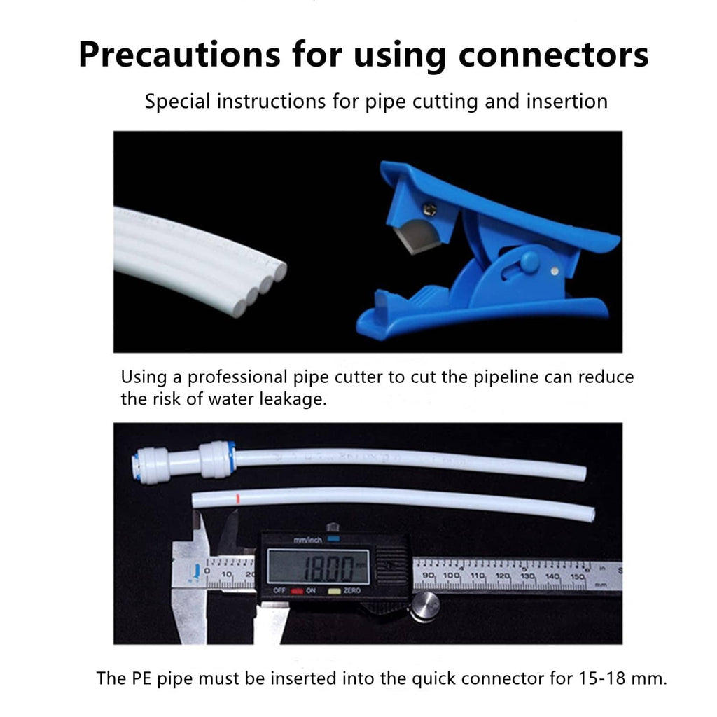 Inline quick-connect valve with blue clamp and white tubing ends