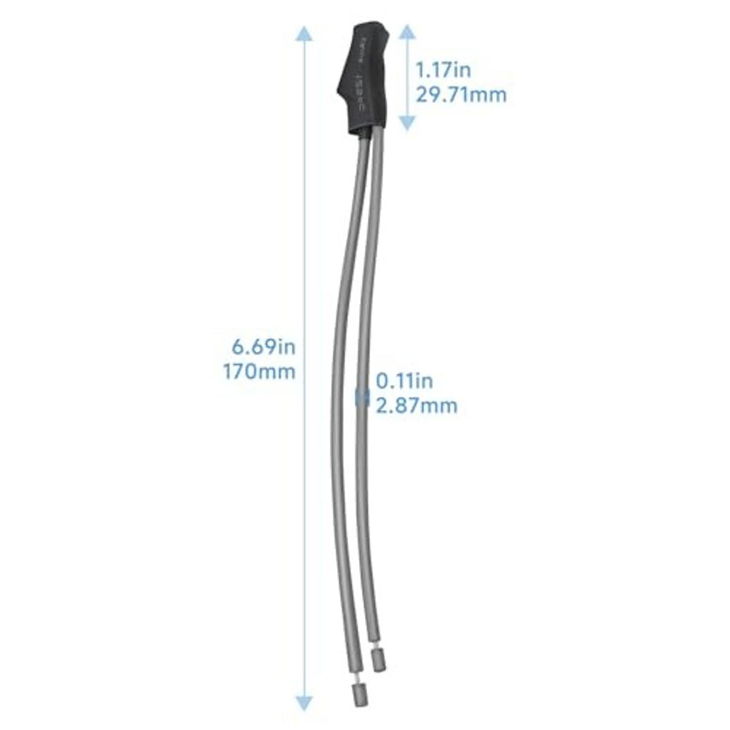 Single variable resistor with black top, silver leads; approx 170 mm overall length