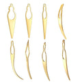 Set of 8 gold hair crochet needles with looped heads and pointed ends